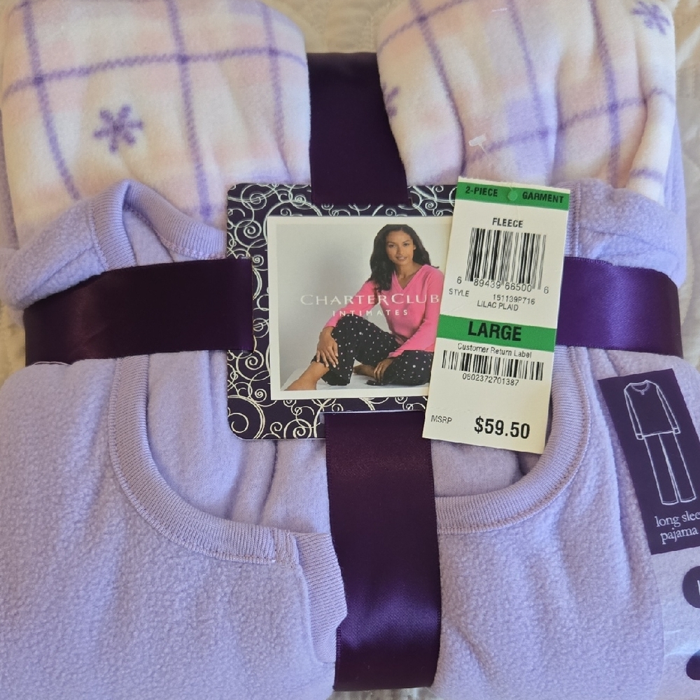 Charter Club Lavender Plaid Pajama Set